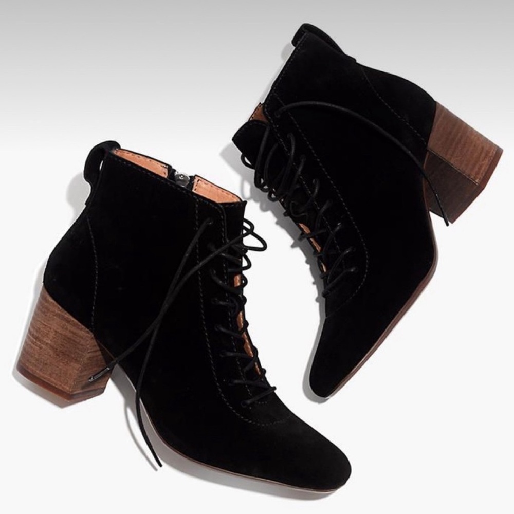Madewell square toe suede bootie